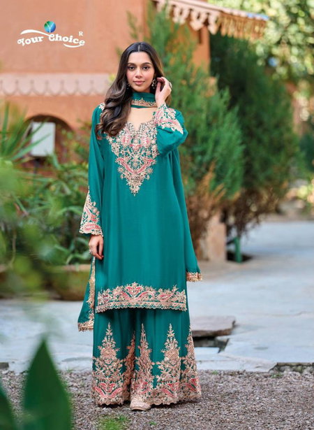 Decent By Your Choice Online Chinon Designer Readymade Suit Wholesale